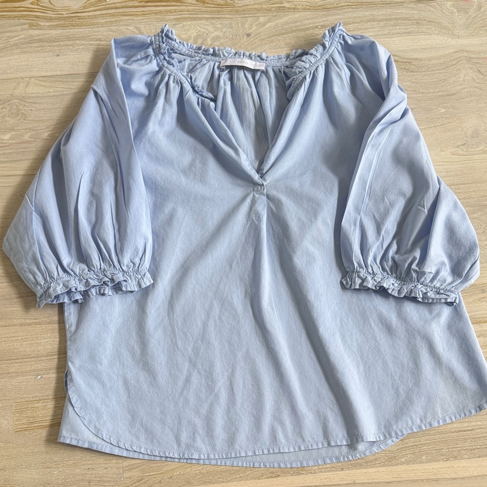 Mango Sky Blue Blouse